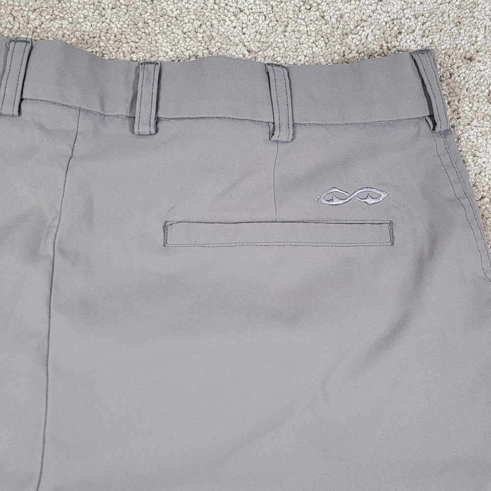 Snake Eyes Dry-18 Mens Gray Performance Golf Shorts Size 36 Flat Front Moisture